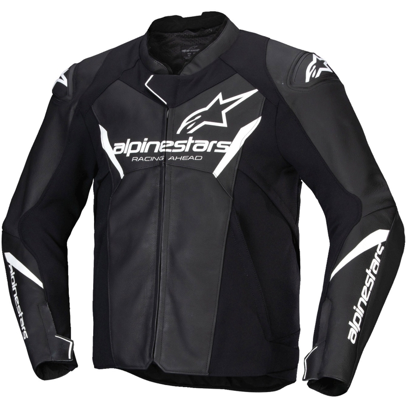 Kožená bunda na motorku Alpinestars Faster 3 čierno-biela