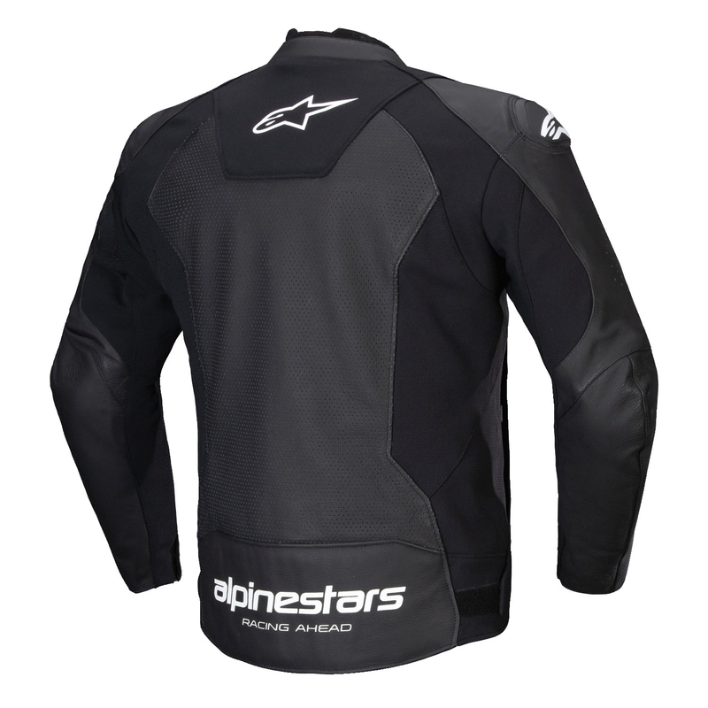 Kožená bunda na motorku Alpinestars Faster 3 Airflow čierno-biela