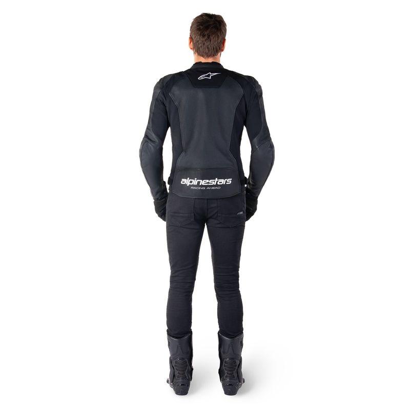 Kožená bunda na motorku Alpinestars Faster 3 Airflow čierno-biela