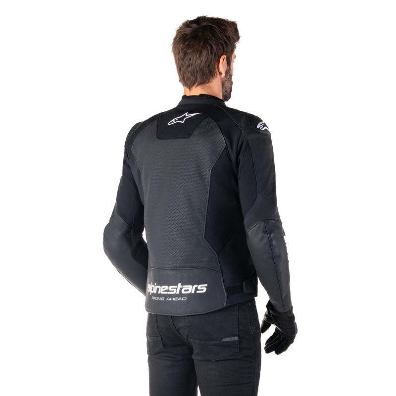 Kožená bunda na motorku Alpinestars Faster 3 Airflow čierno-biela