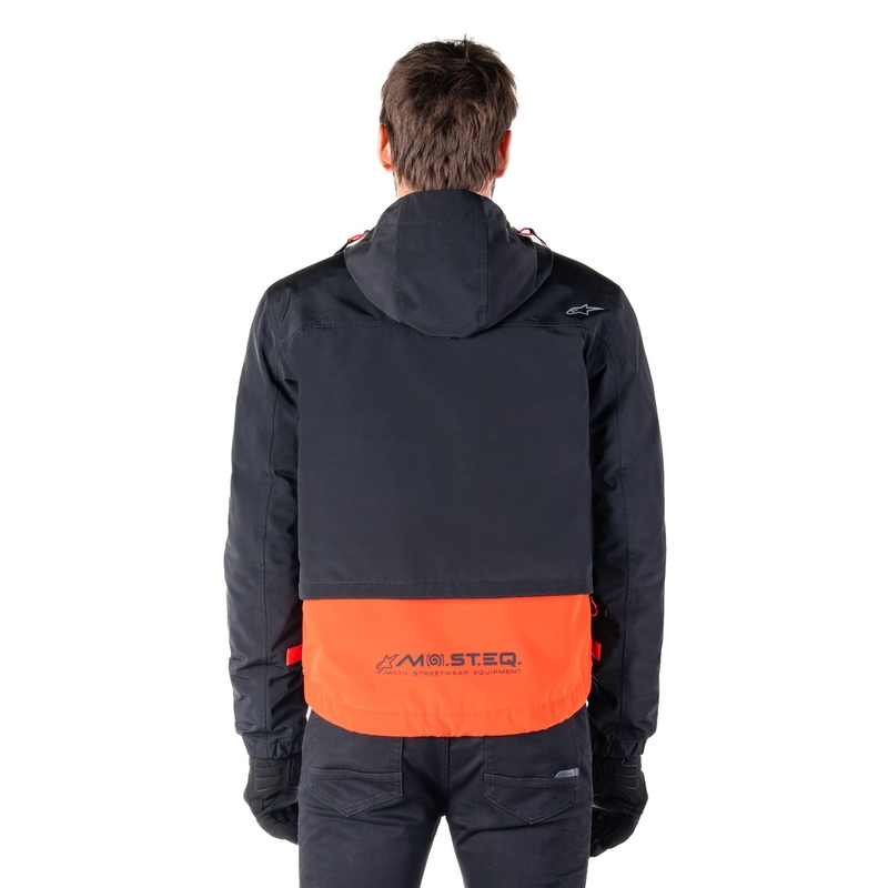 Bunda na motorku Alpinestars Mootant Waterproof Parka čierno-fluo oranžová