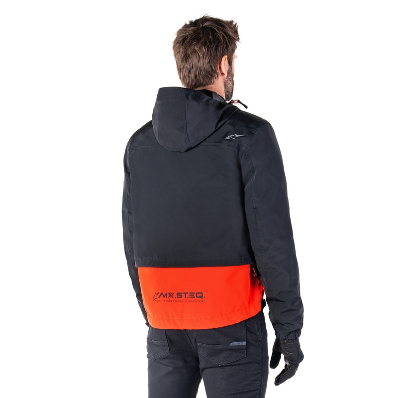Bunda na motorku Alpinestars Mootant Waterproof Parka čierno-fluo oranžová
