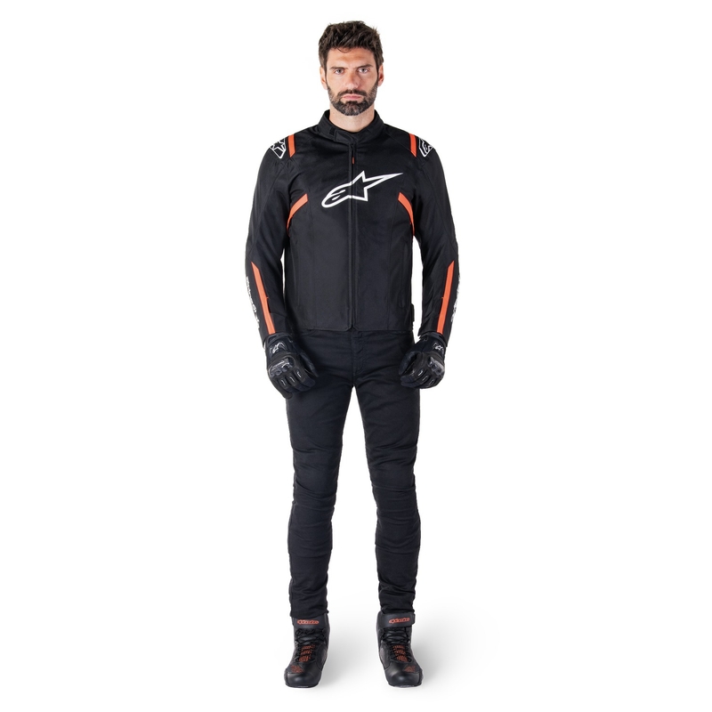 Bunda na motorku Alpinestars T-SPS 2 Waterproof čierno-bielo-fluo červená