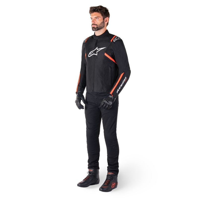 Bunda na motorku Alpinestars T-SPS 2 Waterproof čierno-bielo-fluo červená