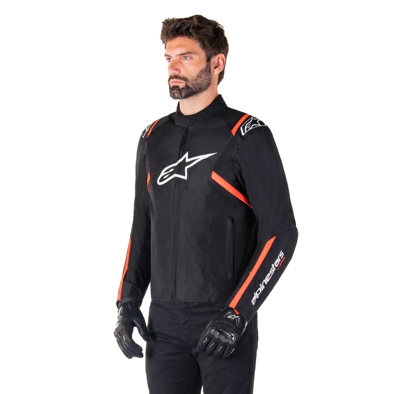 Bunda na motorku Alpinestars T-SPS 2 Waterproof čierno-bielo-fluo červená