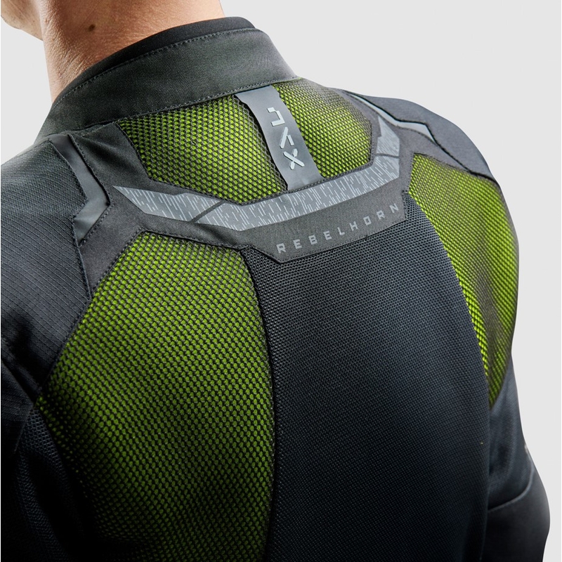 Bunda na motorku Rebelhorn Jax čierno-fluo žltá