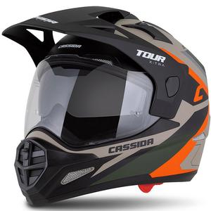 Enduro prilba Cassida Tour 2.0 X-tra matná pieskovo-oranžovo-zeleno-čierna