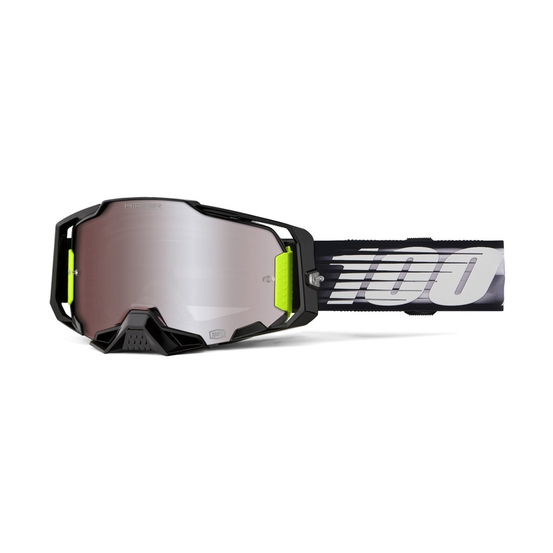 Motokrosové okuliare 100% ARMEGA Lightspeed so strieborným HIPER plexisklom
