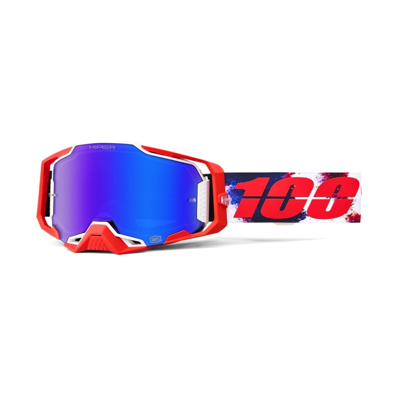 Motokrosové okuliare 100% ARMEGA Morpho s modrým HIPER plexisklom