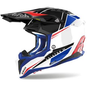 Motokrosová prilba Airoh Aviator 3.0 Push modro-červená