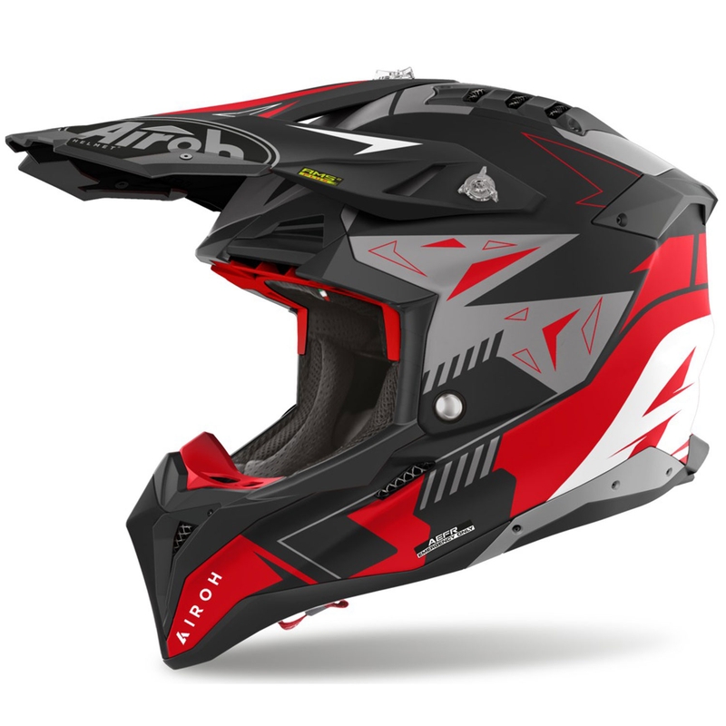 Motokrosová prilba Airoh Aviator 3 Spin červená matná