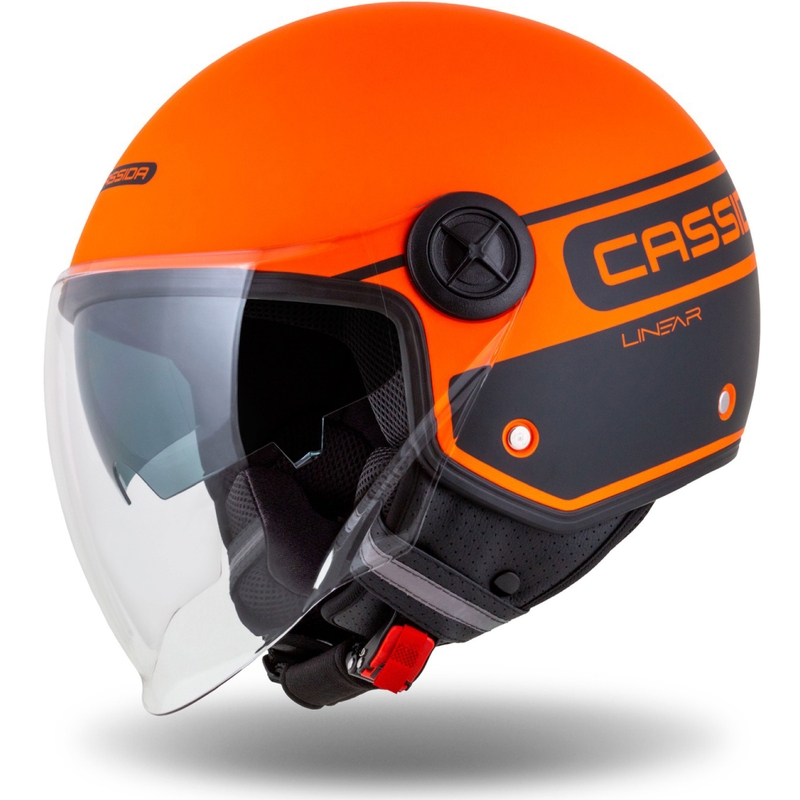 Otvorená prilba na motocykel Cassida Handy Plus Linear oranžovo-čierna