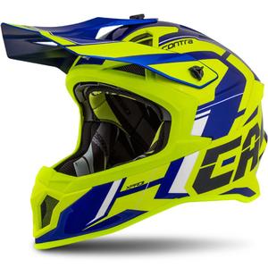 Motokrosová prilba Cassida Cross Pro II Contra fluorescenčno žlto-modro-biela