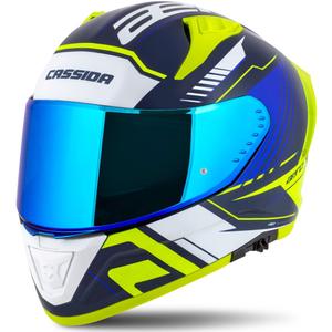 Integrálna helma na motorku Cassida Aero Drome modro-fluo žlto-svetlo modro-biela