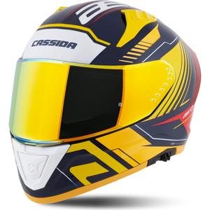 Integrálna helma na motorku Cassida Aero Drome modro-fluo žlto-oranžovo-červeno-svetlo modro-biela