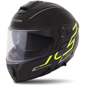 Výklopná prilba Cassida Modulo 2.1 Plus Carbon fluo žlto-strieborno-čierna
