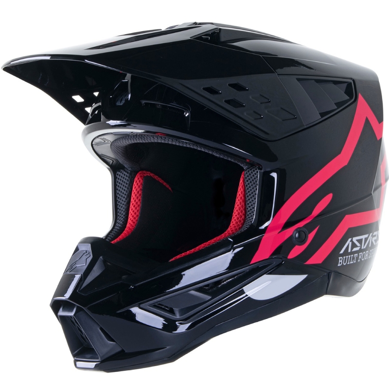 Motokrosová prilba Alpinestars S-M5 Compass čierno-ružová