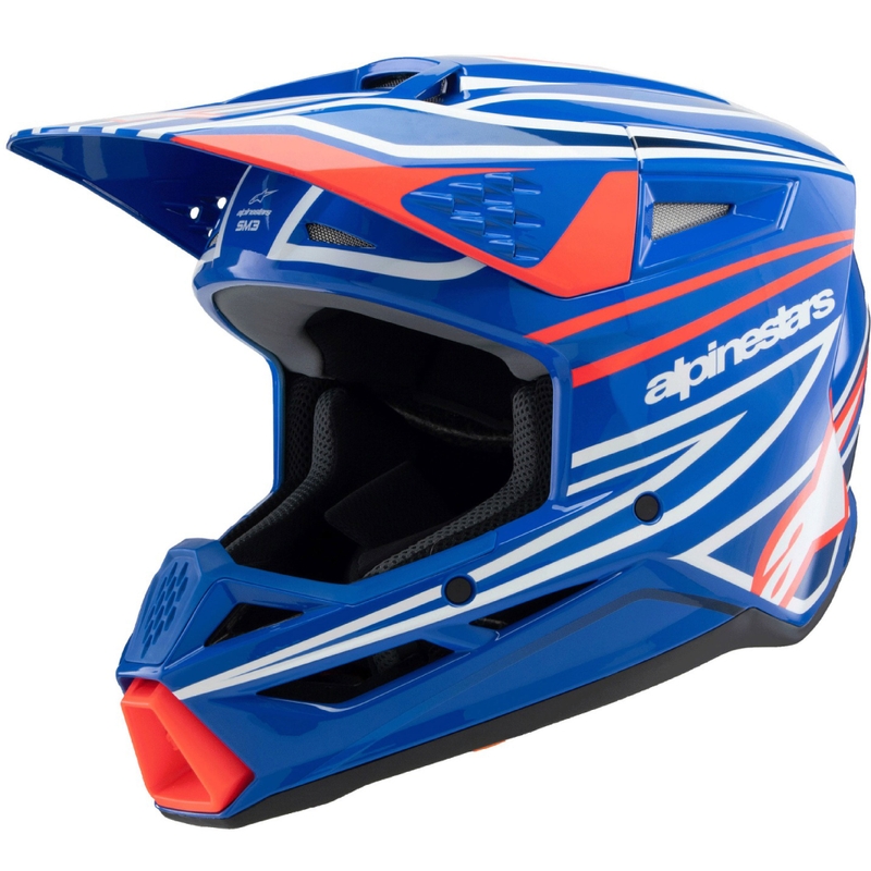 Detská motokrosová prilba Alpinestars S-M3 WURX modro-červeno-bielo-čierna