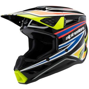 Detská motokrosová prilba Alpinestars S-M3 WURX čierno-fluorescenčno žlto-modro-červená 2025