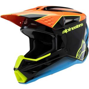 Detská motokrosová prilba Alpinestars S-M3 FRAY čierno-fluorescenčno oranžovo-fluorescenčno žlto-tyrkysová 2025