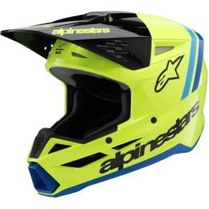 Detská motokrosová prilba Alpinestars S-M3 RADIUM fluorescenčno žlto-čierno-modrá 2025