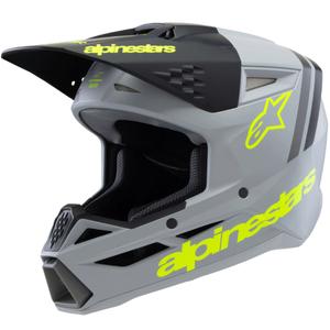 Detská motokrosová prilba Alpinestars S-M3 RADIUM mat šedo-fluorescenčno žlto-čierna 2025
