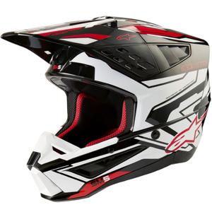 Motokrosová prilba Alpinestars S-M5 Action 2 čierno-bielo-fluo červená