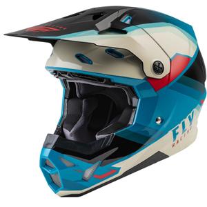Motokrosová prilba FLY Racing Formula CP čierno-šedo-tyrkysová