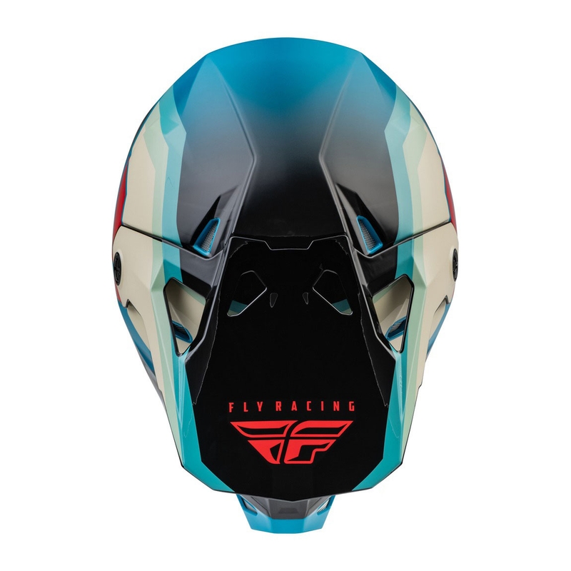 Motokrosová prilba FLY Racing Formula CP čierno-šedo-tyrkysová