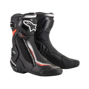 Topánky na motorku Alpinestars SMX Plus 2 čierno-bielo-fluo červené
