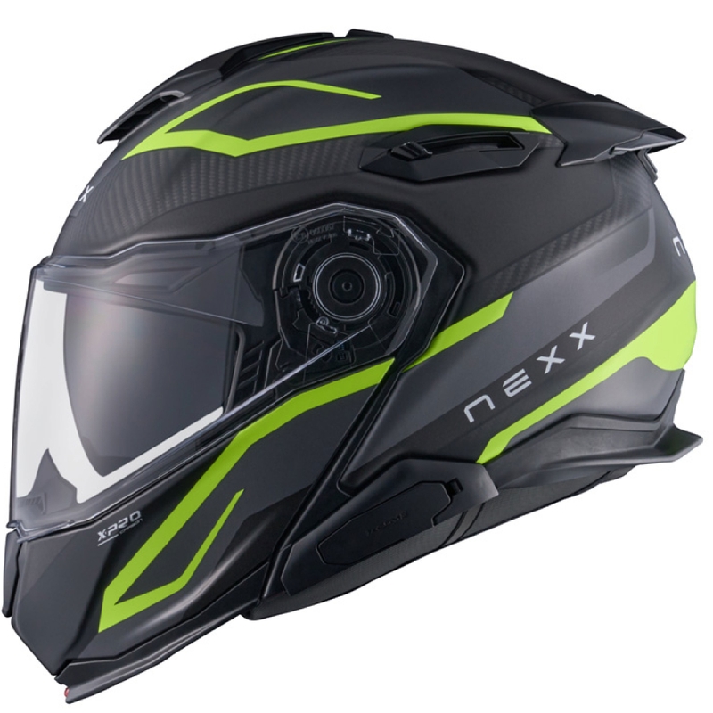 Vyklápacia helma na motorku Nexx X.Lifetour PRO Mile matná šedo-fluo žltá