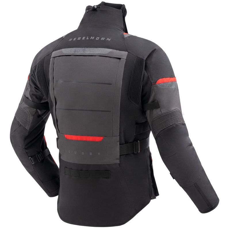 Bunda na motorku Rebelhorn Cubby V čierno-antracitovo-červená