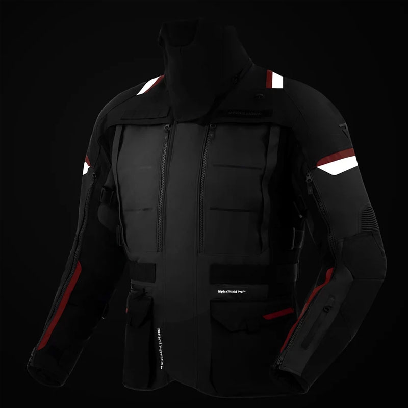 Bunda na motorku Rebelhorn Cubby V čierno-antracitovo-červená