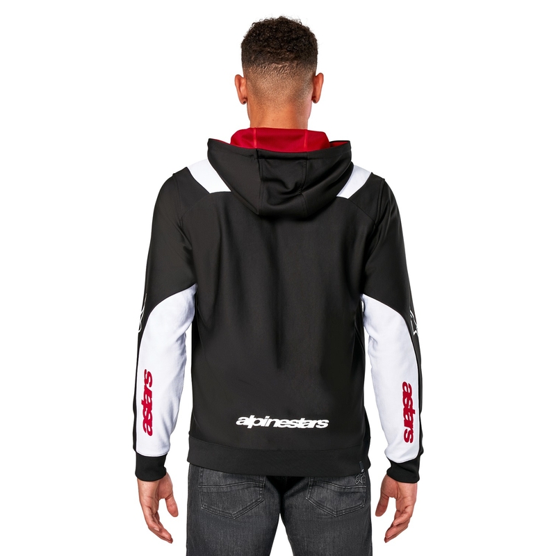 Mikina Alpinestars Sessions 3 Hoodie čierno-bielo-červená