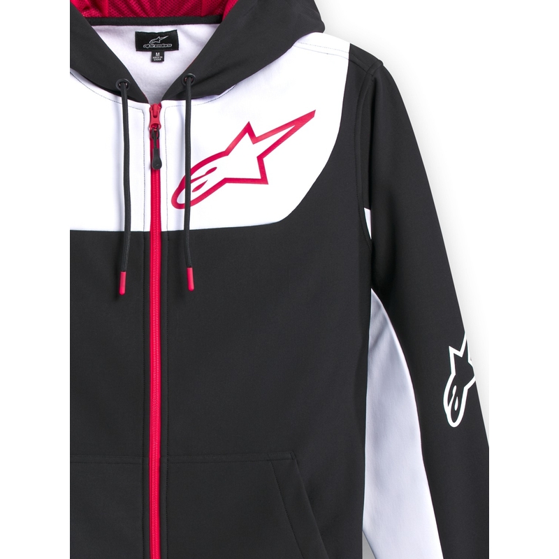 Mikina Alpinestars Sessions 3 Hoodie čierno-bielo-červená