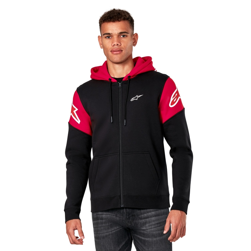 Mikina Alpinestars Velocity Hoodie čierno-červená