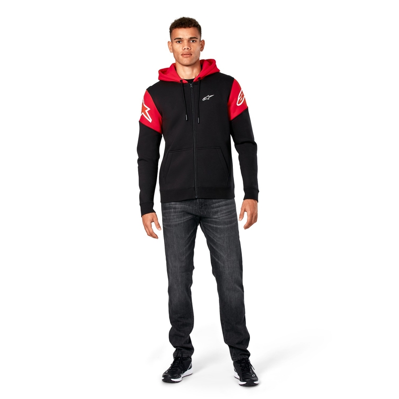 Mikina Alpinestars Velocity Hoodie čierno-červená