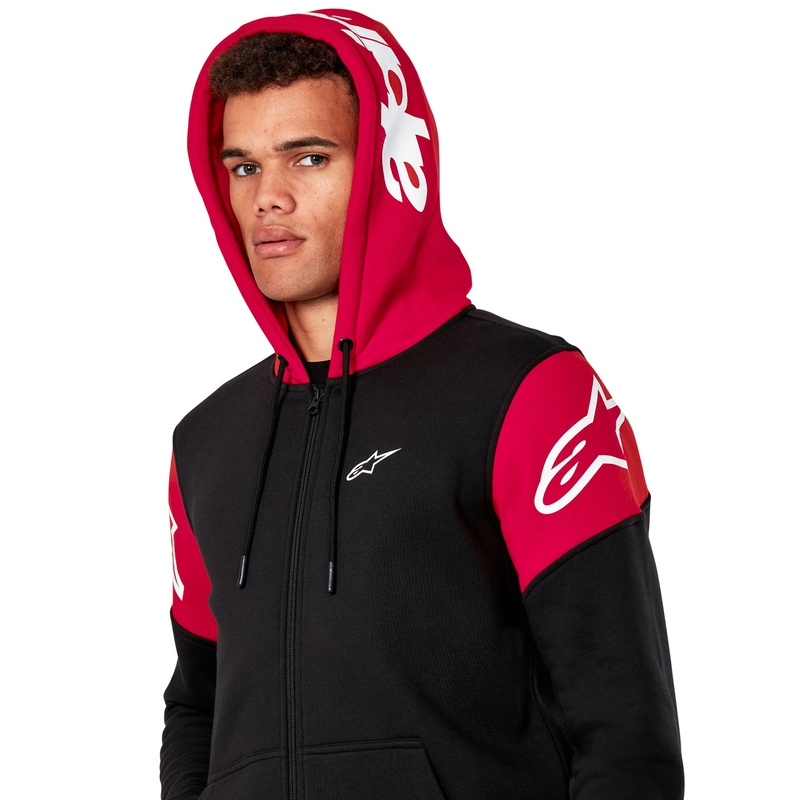 Mikina Alpinestars Velocity Hoodie čierno-červená
