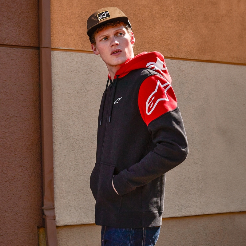 Mikina Alpinestars Velocity Hoodie čierno-červená