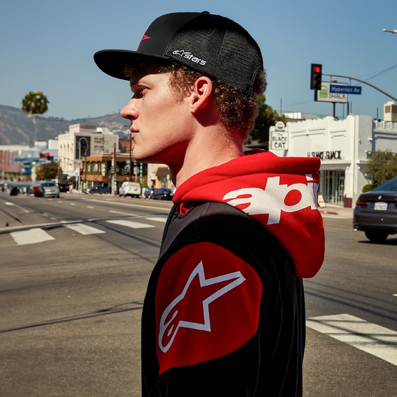 Mikina Alpinestars Velocity Hoodie čierno-červená