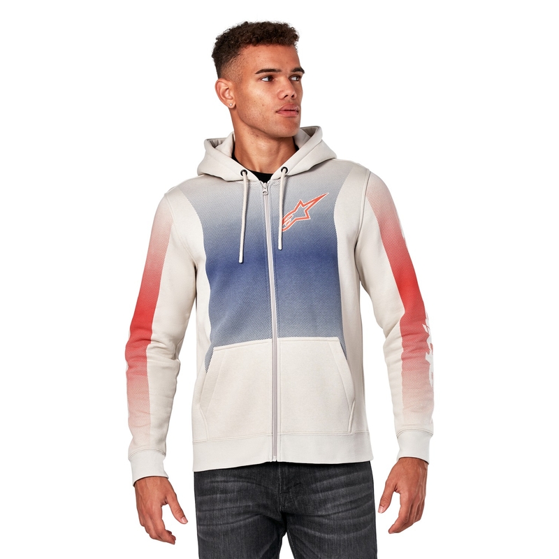 Mikina Alpinestars Arising Hoodie bielo offwhite-modro-červená