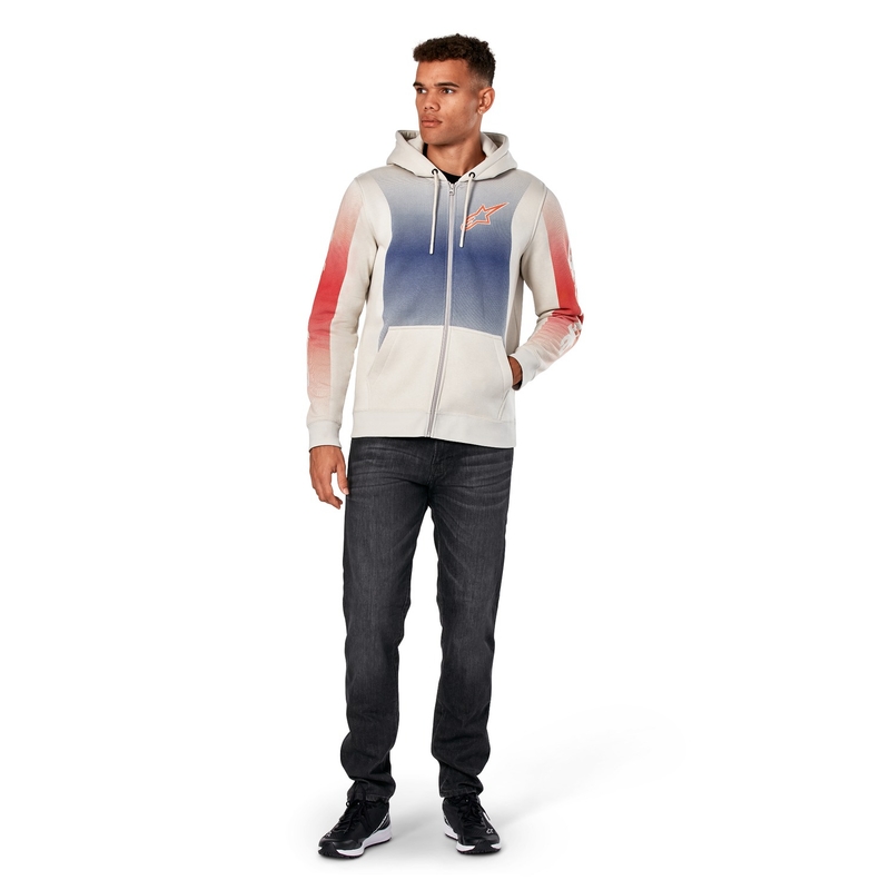 Mikina Alpinestars Arising Hoodie bielo offwhite-modro-červená