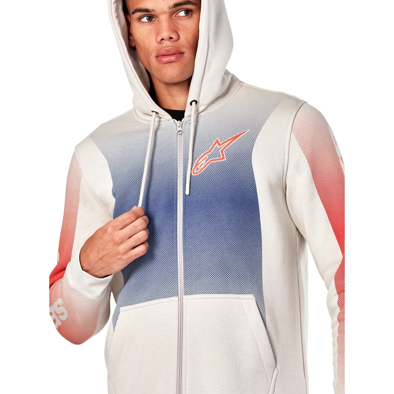 Mikina Alpinestars Arising Hoodie bielo offwhite-modro-červená