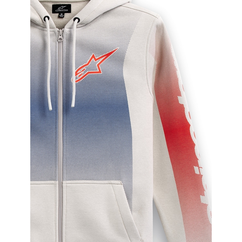 Mikina Alpinestars Arising Hoodie bielo offwhite-modro-červená