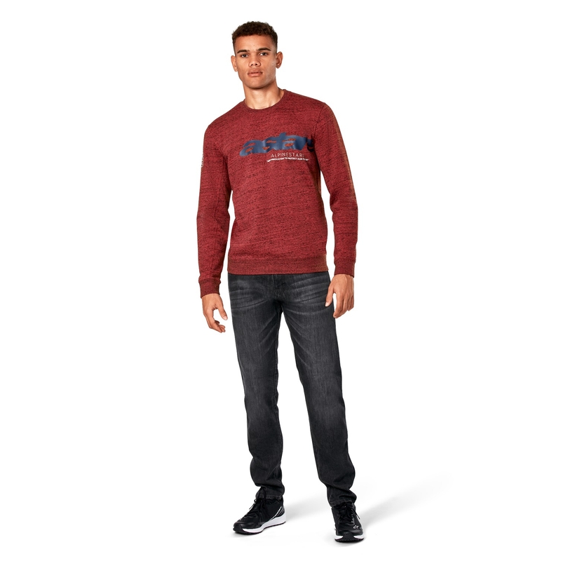 Mikina Alpinestars Episode Crew Fleece tmavo červená