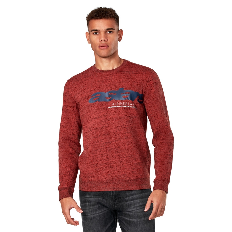 Mikina Alpinestars Episode Crew Fleece tmavo červená