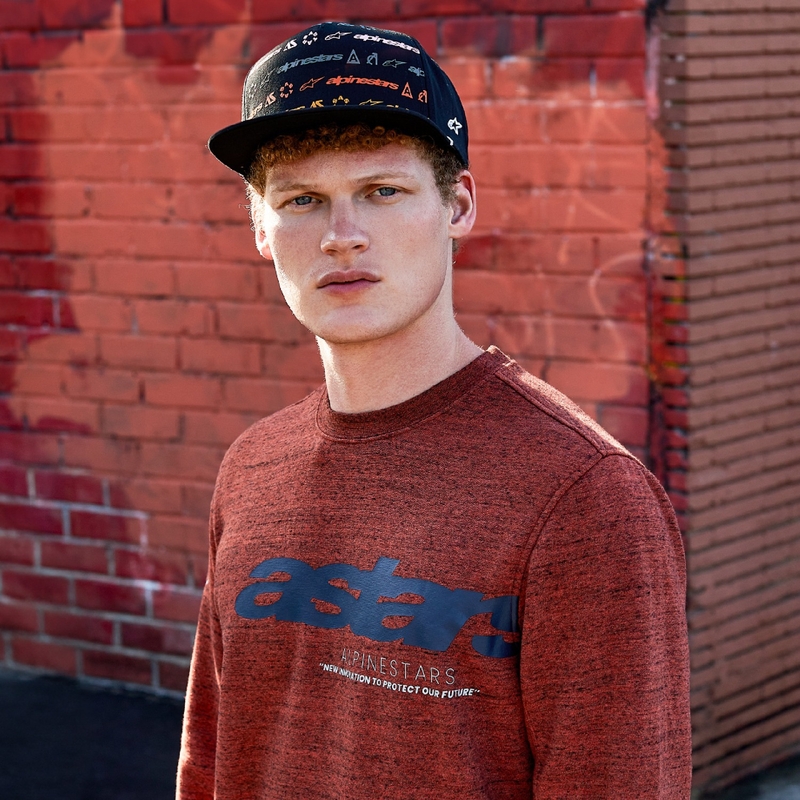 Mikina Alpinestars Episode Crew Fleece tmavo červená