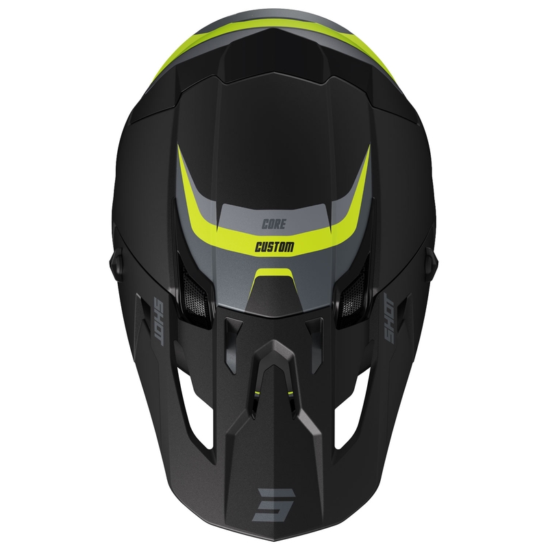 Motokrosová prilba Shot Core Custom čierno-fluorescenčno žltá