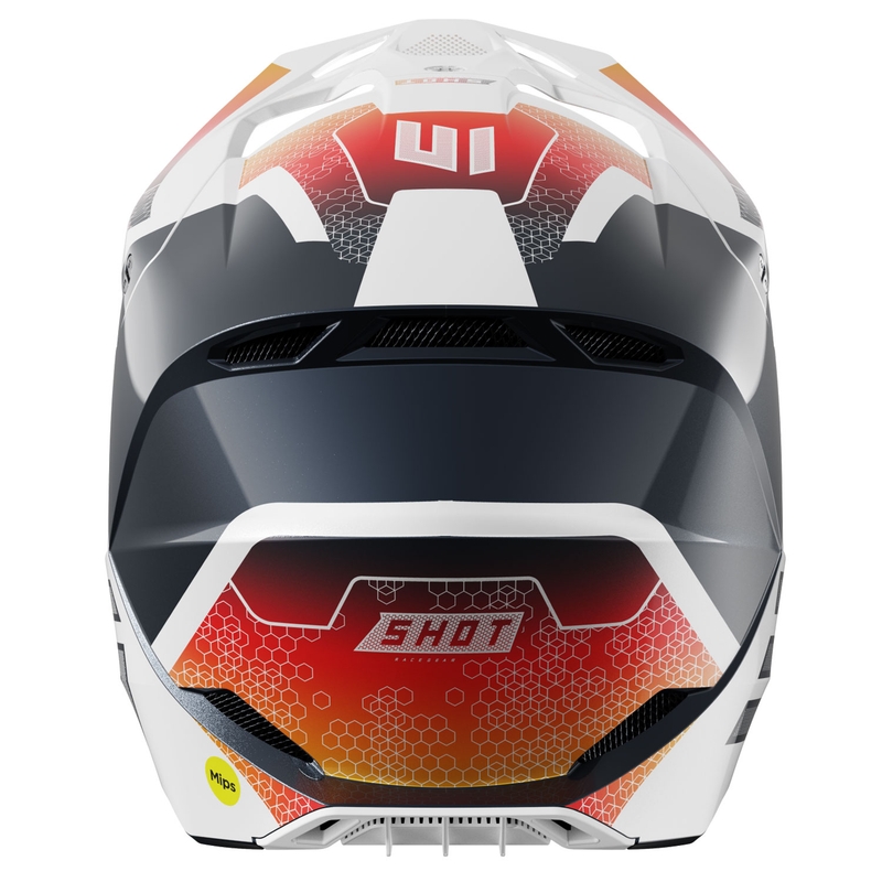 Motokrosová prilba Shot Race Phaser perleťová modro-bielo-oranžová