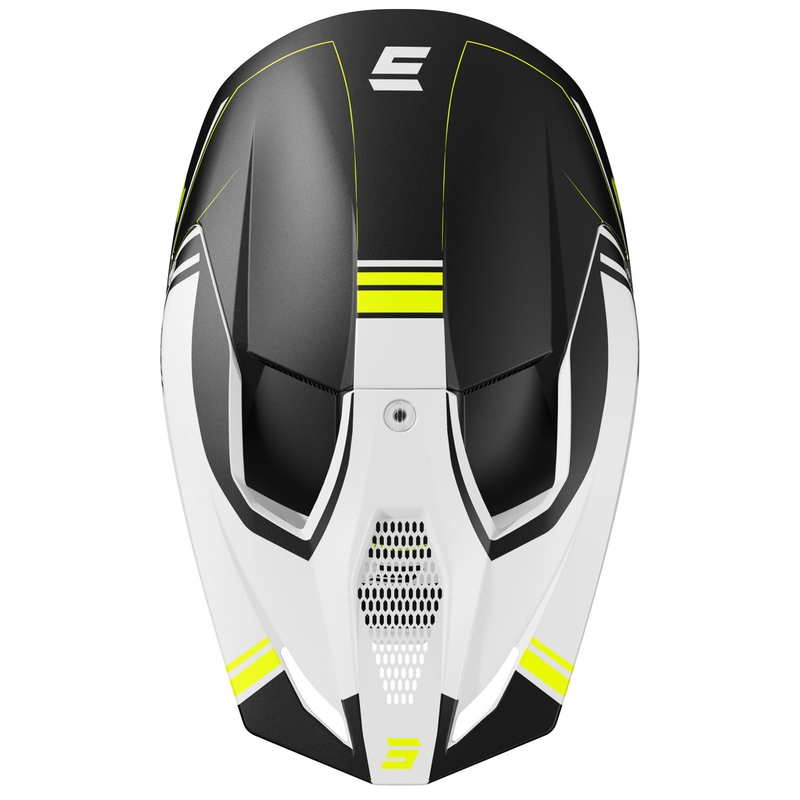 Motokrosová prilba Shot Race Sprint čierno-bielo-fluo žltá
